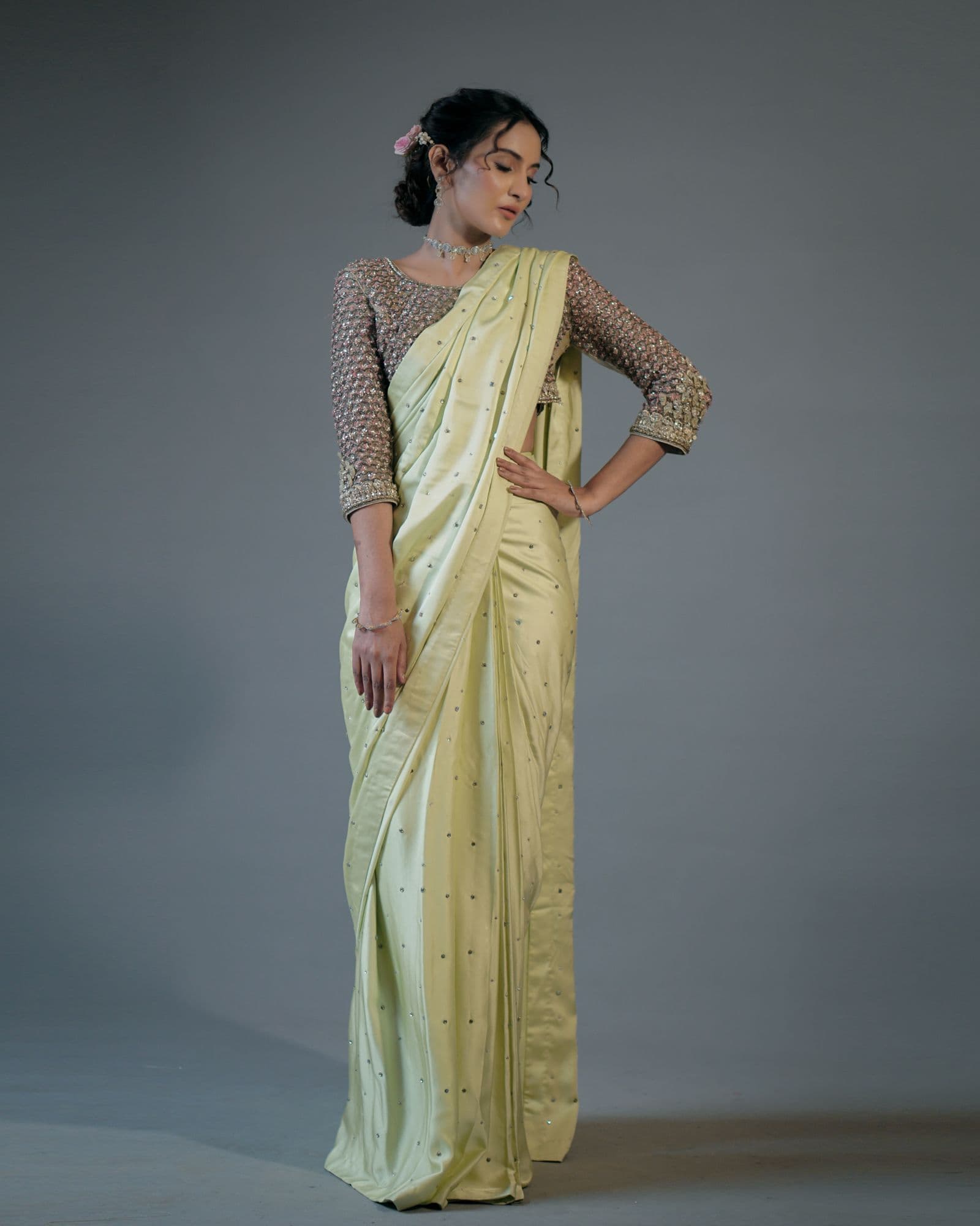 Soft neutrals saree styling inspiration